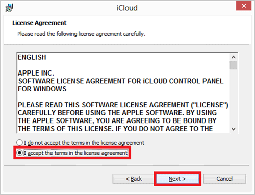 iCloud license agreement